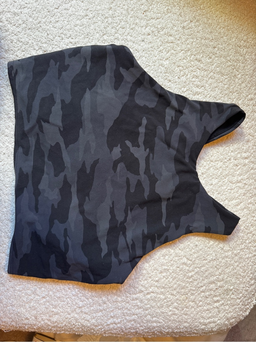 Athleta Conscious Crop Black & Gray Camo Sports Bra
